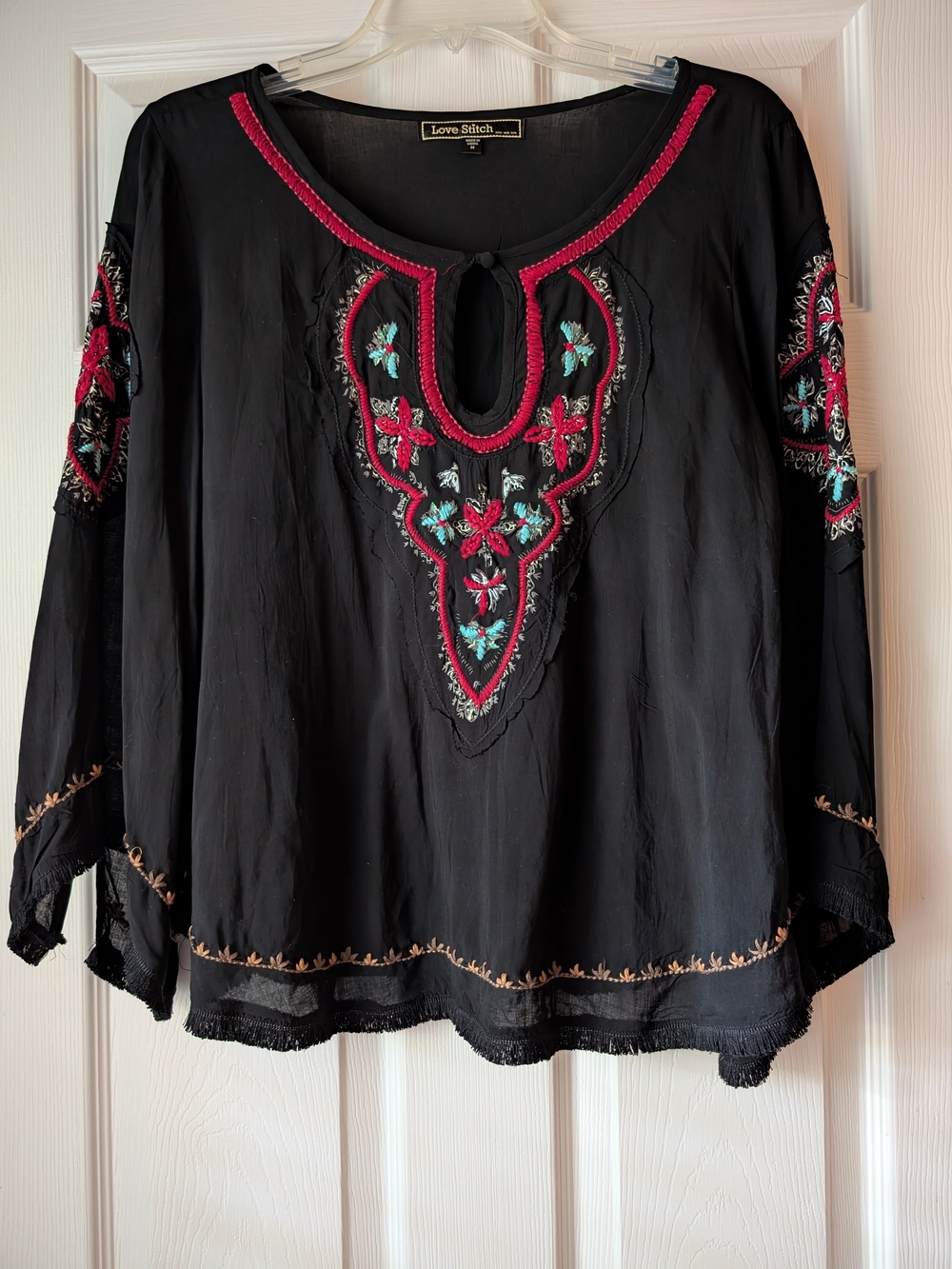 Love Stitch Peasant Blouse